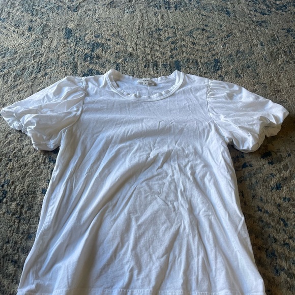 A.L.C Cassandra white puff sleeve top small - Picture 2 of 4